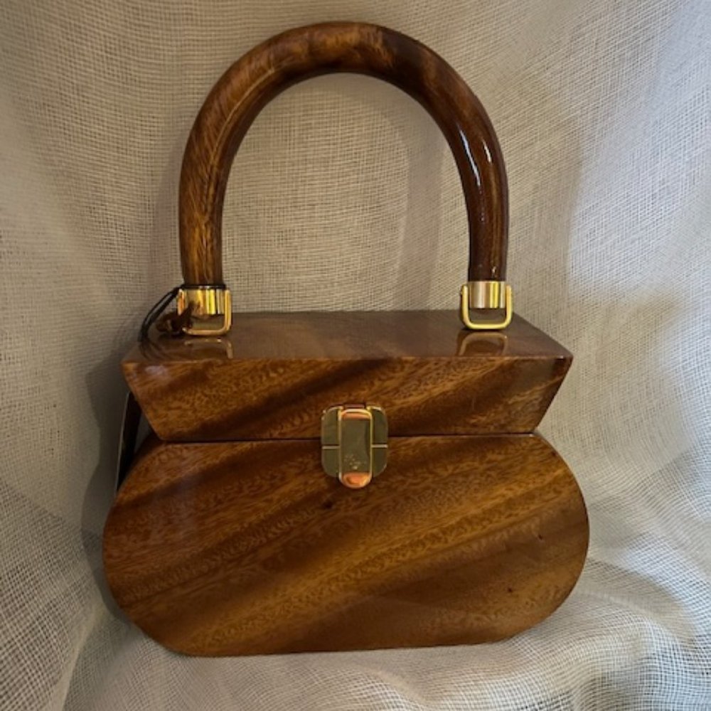 Timmy Woods Beverly Hills Collection Wooden Bag NWT